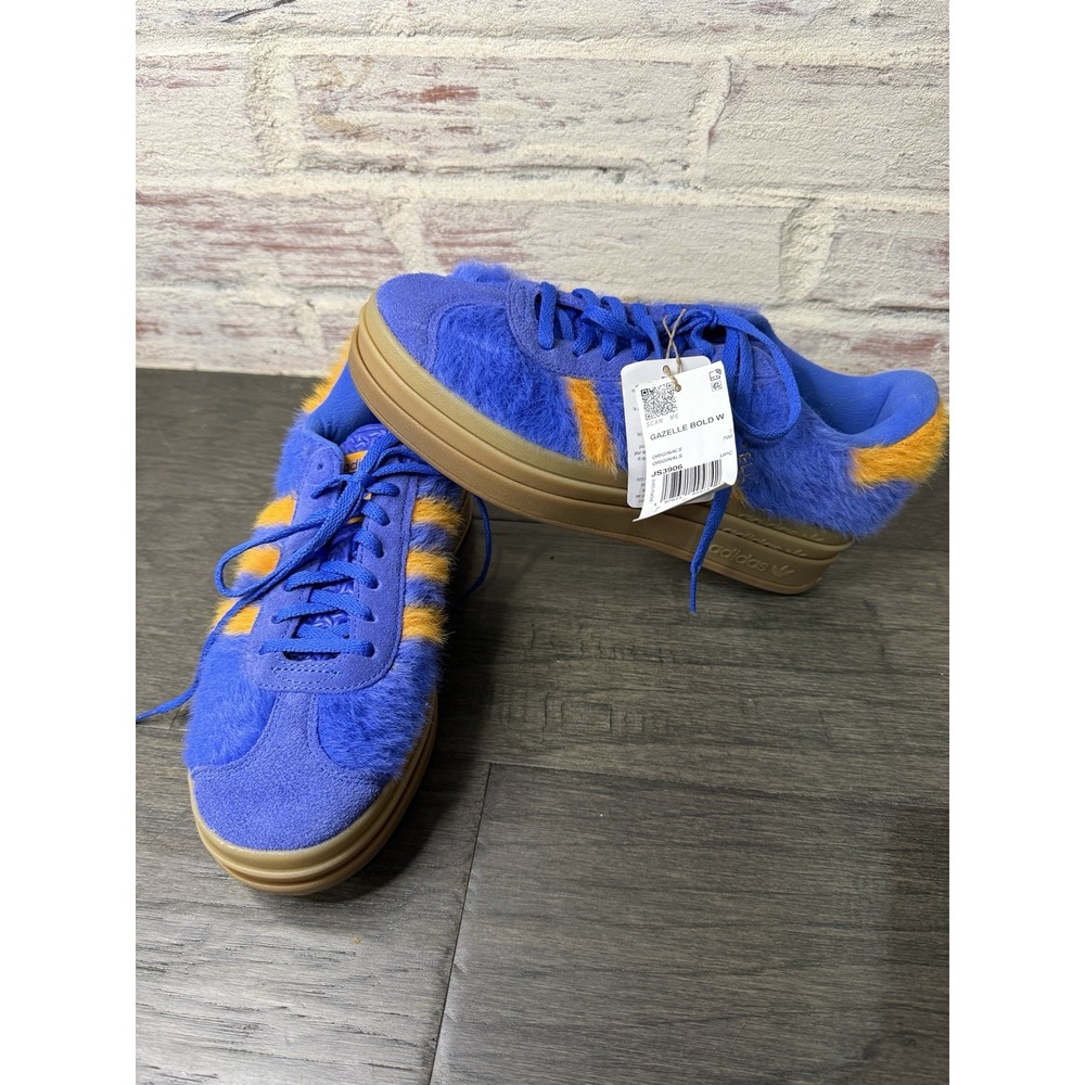 Adidas Originals GAZELLE BOLD Hi-Res Blue / Bright Orange JS3906 Womens sz 8.5